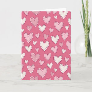 Cartão de Amor Corações Rosa do Dia dos Namorados