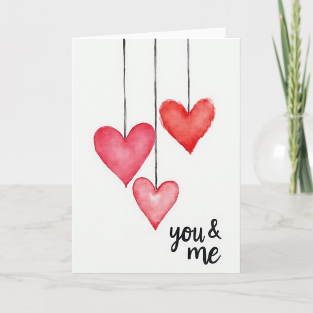 Cartão de Amor Corações Você e Eu (Frente)