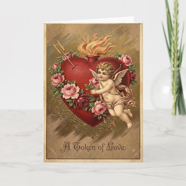 Cartão de Amor Cupido Vintage (Frente)