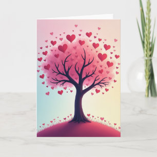 Cartão de Amor da Árvore dos Corações