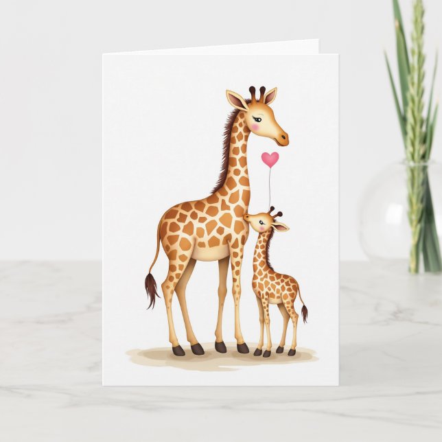 Cartão de Amor da Girafa de Bolinhas (Frente)