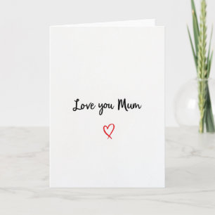 Cartão de Amor da Mãe com Coração Branco