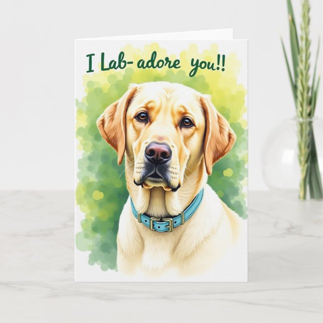 Cartão de Amor da Mãe do Cachorro Dourado (Frente)