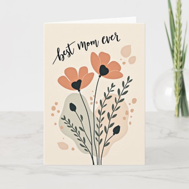 Cartão de Amor da Mãe Flor de Pêssego (Frente)