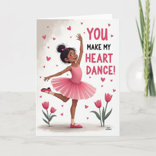 Cartão de Amor Dança do Coração Bailarina