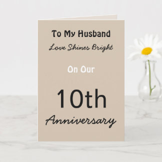 Cartão de Amor de 10º Aniversário para Marido.