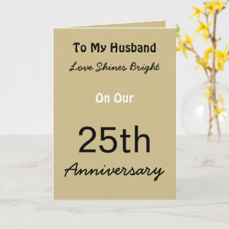 Cartão de Amor de 25º Aniversário para Marido.
