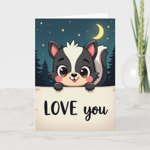 Cartão de Amor de Bebê Gambá Fofo
