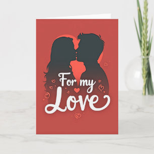 Cartão de Amor de Beijo Romântico