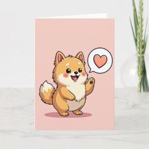 Cartão de Amor de Cachorrinho Fofo