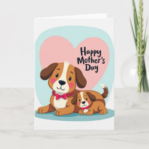 Cartão de Amor de Cachorrinho Pastel