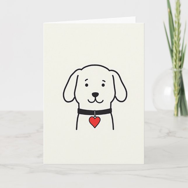 Cartão de Amor de Cachorro Fofo (Frente)