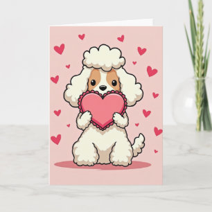 Cartão de Amor de Cachorro Poodle Fofo