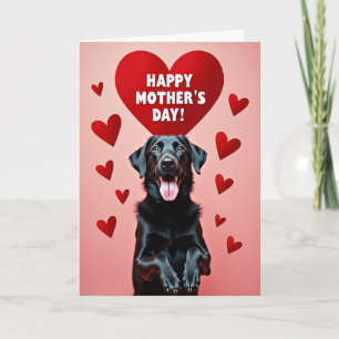 Cartão de Amor de Cachorro Preto Brilhante