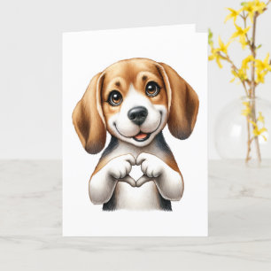 Cartão de Amor de Canino Fofo
