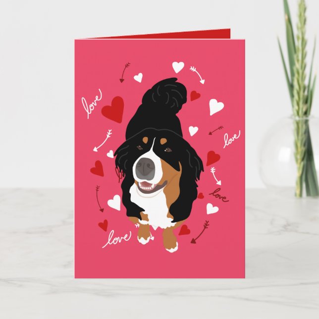 Cartão de Amor de Cão de Montanha Bernese (Frente)