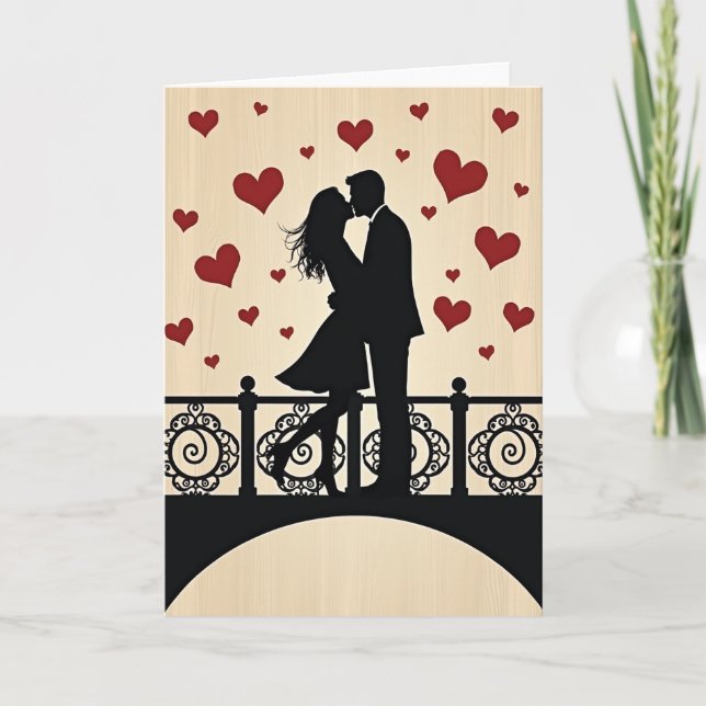 Cartão de Amor de Casal Beijando (Frente)