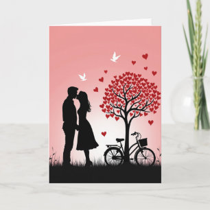 Cartão de Amor de Casal Beijando