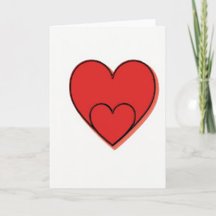 Cartão de Amor de Coração Duplo Simples