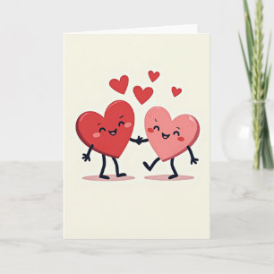 Cartão de Amor de Corações Felizes