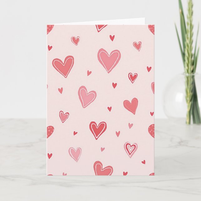 Cartão de Amor de Corações Simples (Frente)