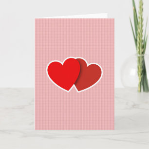 Cartão de Amor de Dois Corações Abraçados