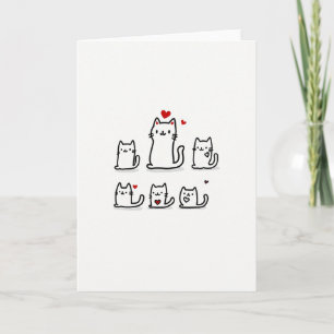 Cartão de Amor de Família de Gato Fofo