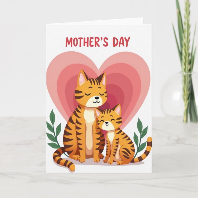 Cartão de Amor de Felino Listrado (Frente)