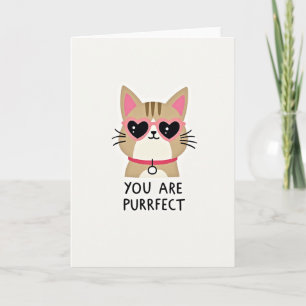 Cartão de Amor de Gato Fofinho Perfeito