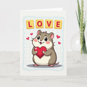 Cartão de Amor de Hamster Fofo