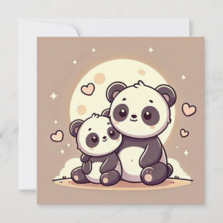 Cartão de Amor de Lua Panda