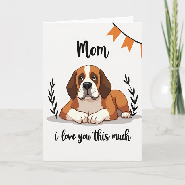 Cartão de Amor de Mãe Chevron Cachorro (Frente)