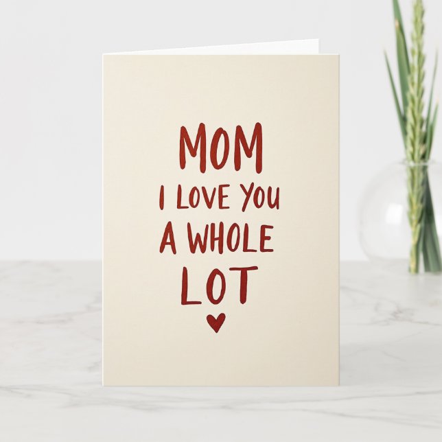 Cartão de Amor de Mãe com Letras à Mão (Frente)