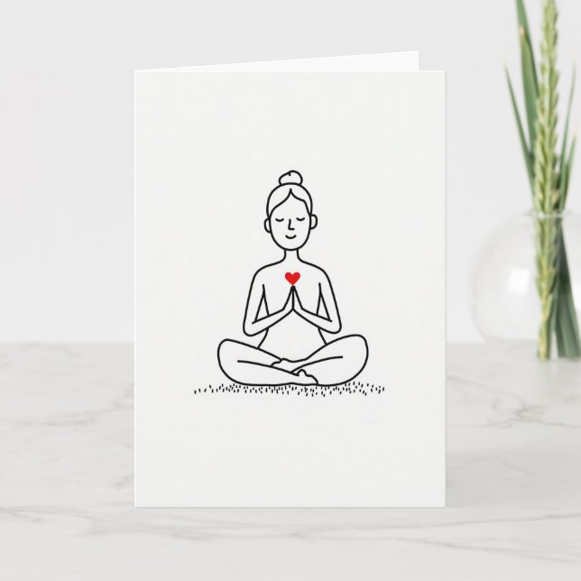 Cartão de Amor de Meditação Simples (Frente)