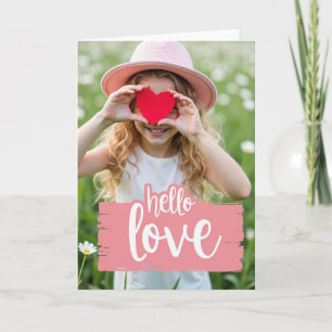 Cartão de Amor de Menina Olá