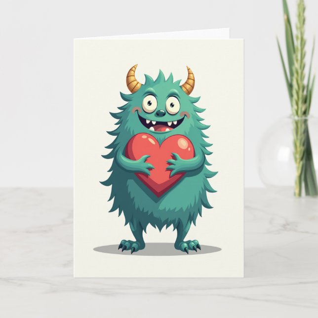 Cartão de Amor de Monstro Fofo (Frente)