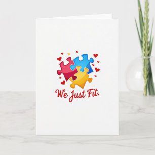 Cartão de Amor de Peças de Puzzle We Just Fit