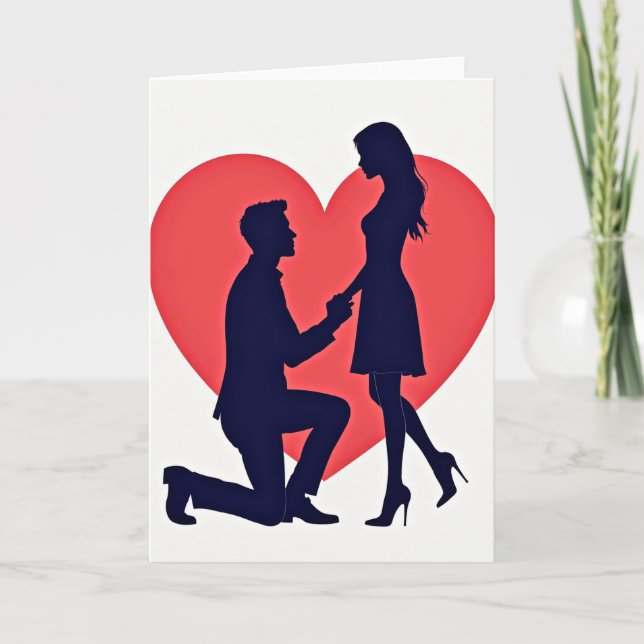 Cartão de Amor de Proposta de Casamento (Frente)