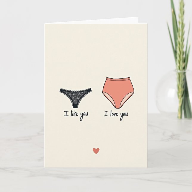 Cartão de Amor de Roupa Íntima Engraçada (Frente)