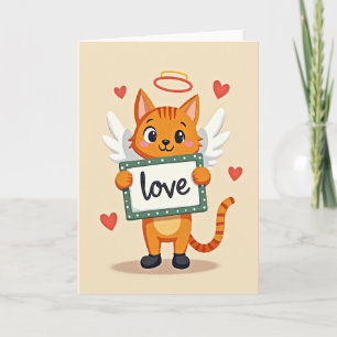 Cartão de Amor de São Valentim de Gatinho Fofo