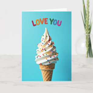Cartão de Amor de Sorvete Doce