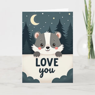 Cartão de Amor de Texugo Fofo