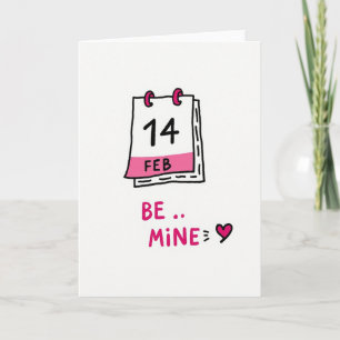 Cartão de Amor do Calendário Romântico