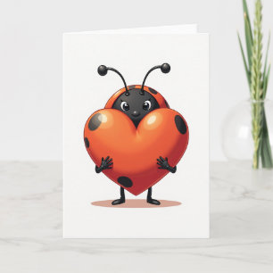 Cartão de Amor do Coração de Joaninha