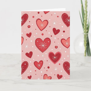 Cartão de Amor do Dia dos Namorados Cor-de-Rosa Ca