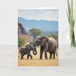 Cartão de Amor do Elefante Listrado