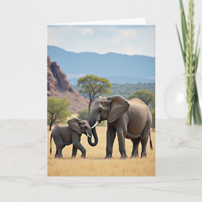 Cartão de Amor do Elefante Listrado (Frente)