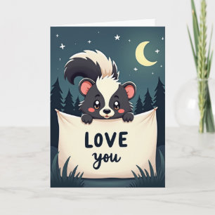 Cartão de Amor do Gambá Fofo