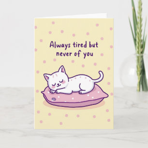 Cartão de Amor do Gato Cansado