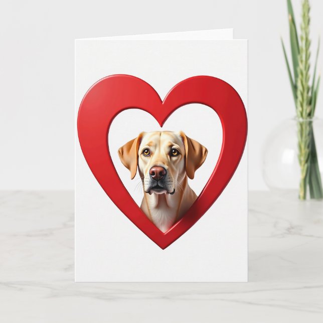 Cartão de Amor do Labrador Retriever Dourado (Frente)